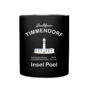 Leuchtfeuer Timmendorf, Insel Poel, Ostsee - Tasse einfarbig - Schwarz - Vorne