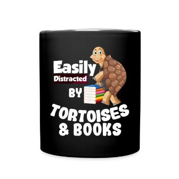 Turtle Books | Tortoise Gift Idea - Full Colour Mug - black - Front