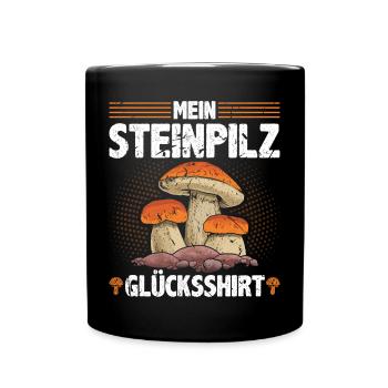 Pilze Sammeln - Tasse einfarbig - Schwarz - Vorne