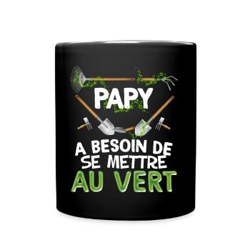 Papy Et Son Jardin Cadeau Citation Homme - Mug uni - noir - Devant