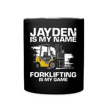 Warehouse drivers and warehouse workers for forklifts - Full Colour Mug - black - Front