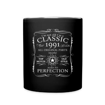 Klassiker November 1991 31. Geburtstag Geschenk - Tasse einfarbig - Schwarz - Vorne