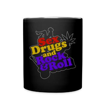 Sex Drugs Rocknroll Schädel Iro Punk Rock Musik - Tasse einfarbig - Schwarz - Vorne