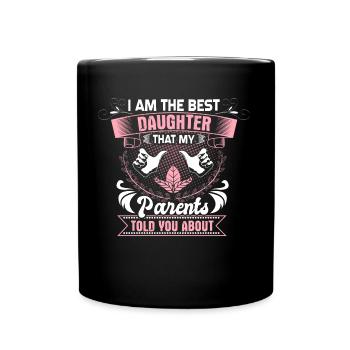 Tochter Liebe Niedlich Geschenk - Tasse einfarbig - Schwarz - Vorne