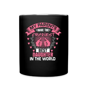 Fille Père Cadeau Drôle - Mug uni - noir - Devant