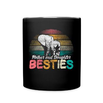 Mother Daughter Best Friends - Full Colour Mug - black - Front