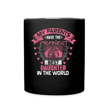 Best Daughter Parents Funny Gift Idea - Full Colour Mug - black - Front