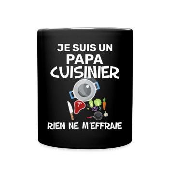 Le meilleur papa cuisinier courageux - Mug uni - noir - Devant