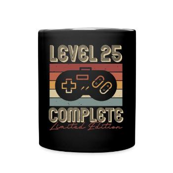 25 Geburtstag 25 Jahre Retro Geschenk - Tasse einfarbig - Schwarz - Vorne
