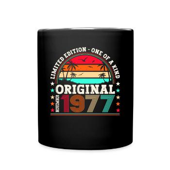 Original November 1977 45th birthday gift - Full Colour Mug - black - Front