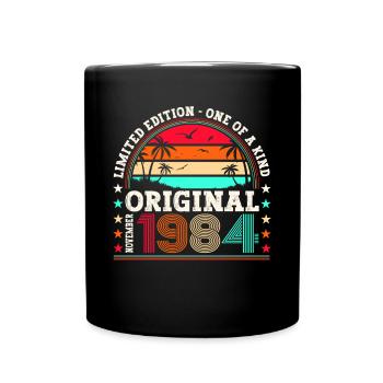 Original November 1984 38th Birthday Gift - Full Colour Mug - black - Front