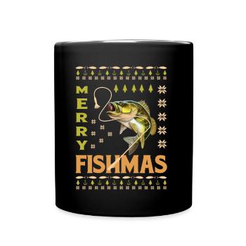 Pêche moche Noël - Mug uni - noir - Devant