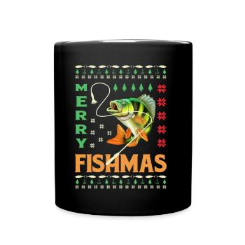 Pêche moche Noël - Mug uni - noir - Devant