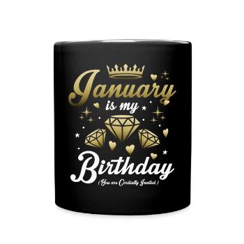 January Birthday Child - Full Colour Mug - black - Front