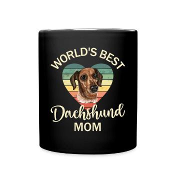 Dackel Hund - Tasse einfarbig - Schwarz - Vorne