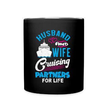 Ehemann und Ehefrau Partners -Kreuzfahrt Tshirt - Tasse einfarbig - Schwarz - Vorne