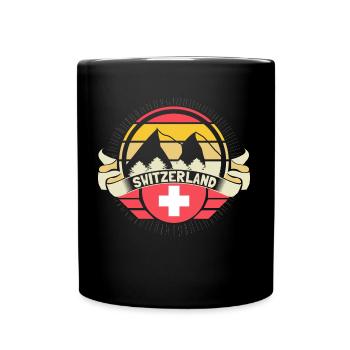 Idée cadeau Suisse Alpes Pride - Mug uni - noir - Devant