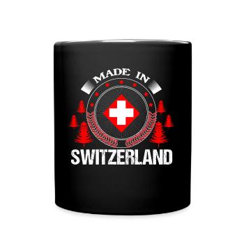 Schweiz Schweizerisch Fahne Geschenk - Tasse einfarbig - Schwarz - Vorne
