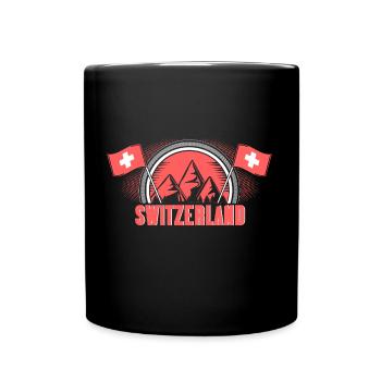Suisse Alpes Origine Cadeau - Mug uni - noir - Devant