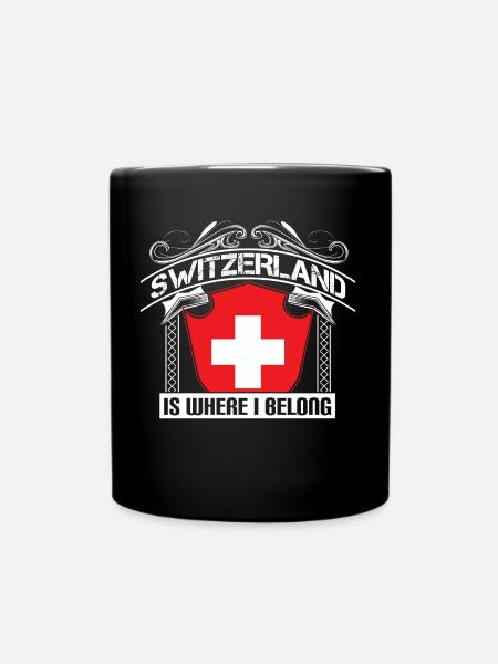 Schweiz Matterhorn Herkunft - Tasse einfarbig - Schwarz