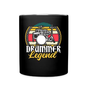 Schlagzeug Drumsticks Trommler Geschenkidee - Tasse einfarbig - Schwarz - Vorne