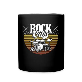 Schlagzeug Drummer Snare - Tasse einfarbig - Schwarz - Vorne