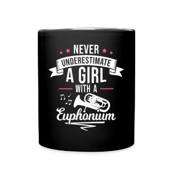 Euphonium Girls Orchestra Musicians - Full Colour Mug - black - Front