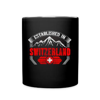 Suisse Alpes Pays Idée cadeau - Mug uni - noir - Devant