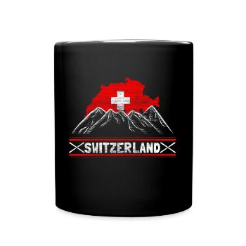 Schweiz Schweizerisch Fahne Geschenk - Tasse einfarbig - Schwarz - Vorne