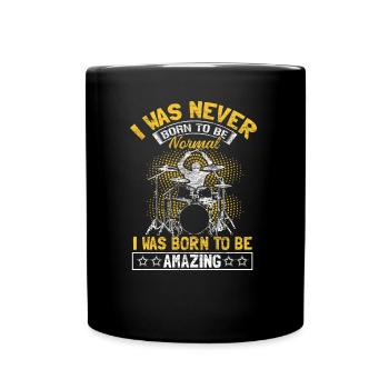 Schlagzeug Trommler - Tasse einfarbig - Schwarz - Vorne
