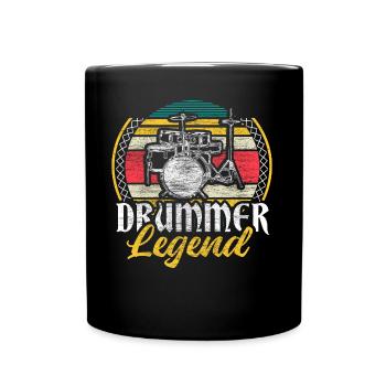 Schlagzeug Drumsticks Geschenk - Tasse einfarbig - Schwarz - Vorne