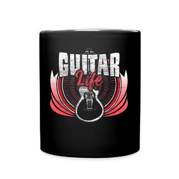 Gitarre Sound Geschenkidee - Tasse einfarbig - Schwarz - Vorne