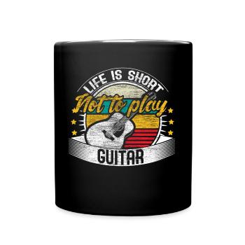 Gitarre Gitarrenspieler Geschenkidee - Tasse einfarbig - Schwarz - Vorne