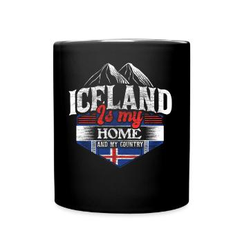 Iceland Volcano Republic Gift - Full Colour Mug - black - Front