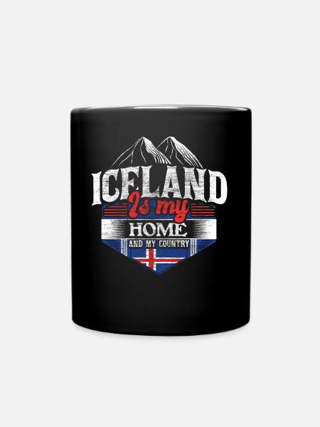 Island Vulkan Republik Geschenk - Tasse einfarbig - Schwarz