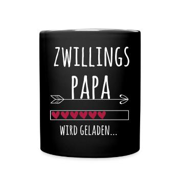 werdender Papa Zwillinge Schwangerschaft Geschenk - Tasse einfarbig - Schwarz - Vorne