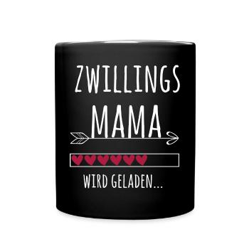 werdende Mama Zwillinge Schwangerschaft Geschenk - Tasse einfarbig - Schwarz - Vorne