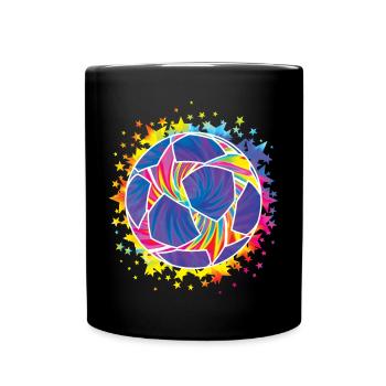 Colorful Football Splash Football Lover Game Day - Full Colour Mug - black - Front