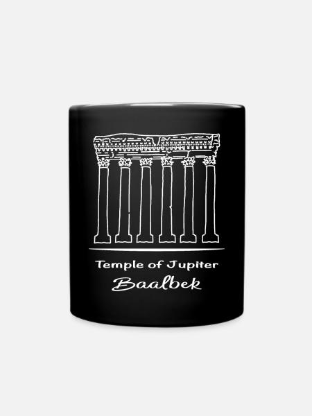 Tempel des Jupiter, Libanon, römische Mythologie - Tasse einfarbig - Schwarz