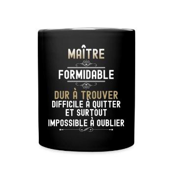 Maître D'Ecole formidable Cadeau Instituteur - Mug uni - noir - Devant