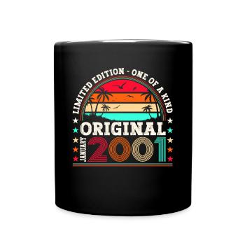 Year 2001 January 22nd birthday Gift man - Full Colour Mug - black - Front