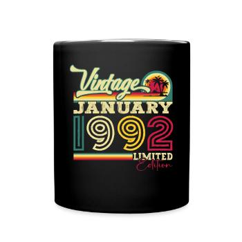 Né le 31 janvier 1992 Homme cadeau - Mug uni - noir - Devant