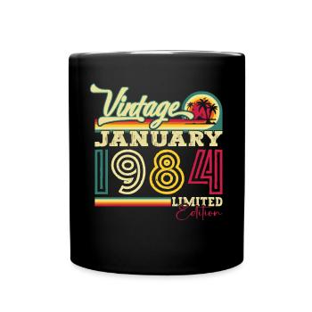 Born 1984 January 39th birthday Gift man - Full Colour Mug - black - Front