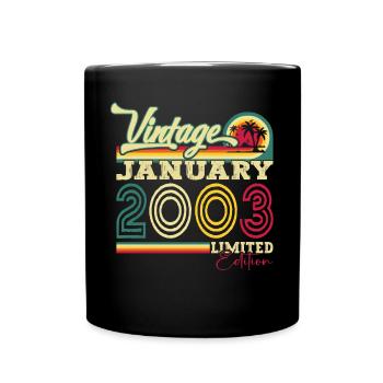 Année 2003 Janvier 20e anniversaire cadeau homme - Mug uni - noir - Devant