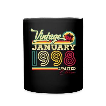 Né le 25 janvier 1998 Homme cadeau - Mug uni - noir - Devant