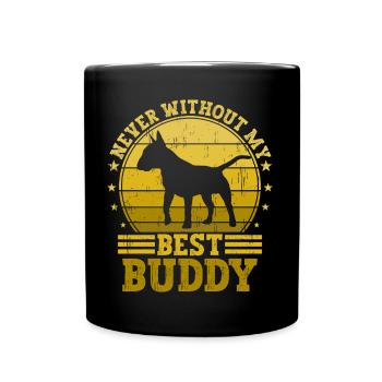 Never without my Bull Terrier - Full Colour Mug - black - Front