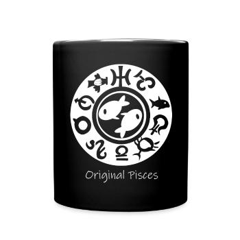 Signe du zodiaque Poissons 003 blanc - Mug uni - noir - Devant
