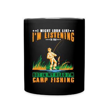 Carp Fishing - Karpfen - Angler Tshirt - Tasse einfarbig - Schwarz - Vorne