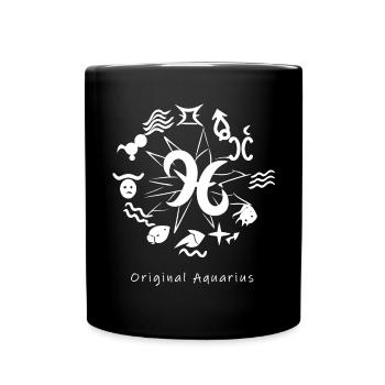 Signe du zodiaque Verseau 003 blanc - Mug uni - noir - Devant