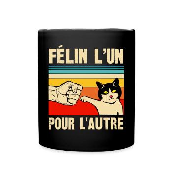 félin pour l'autre - Mug uni - noir - Devant